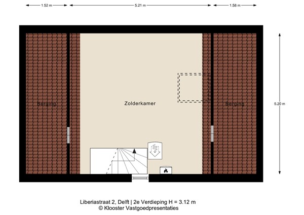 Plattegrond - Liberiastraat 2, 2622 DE Delft - 2e Verdieping.jpeg